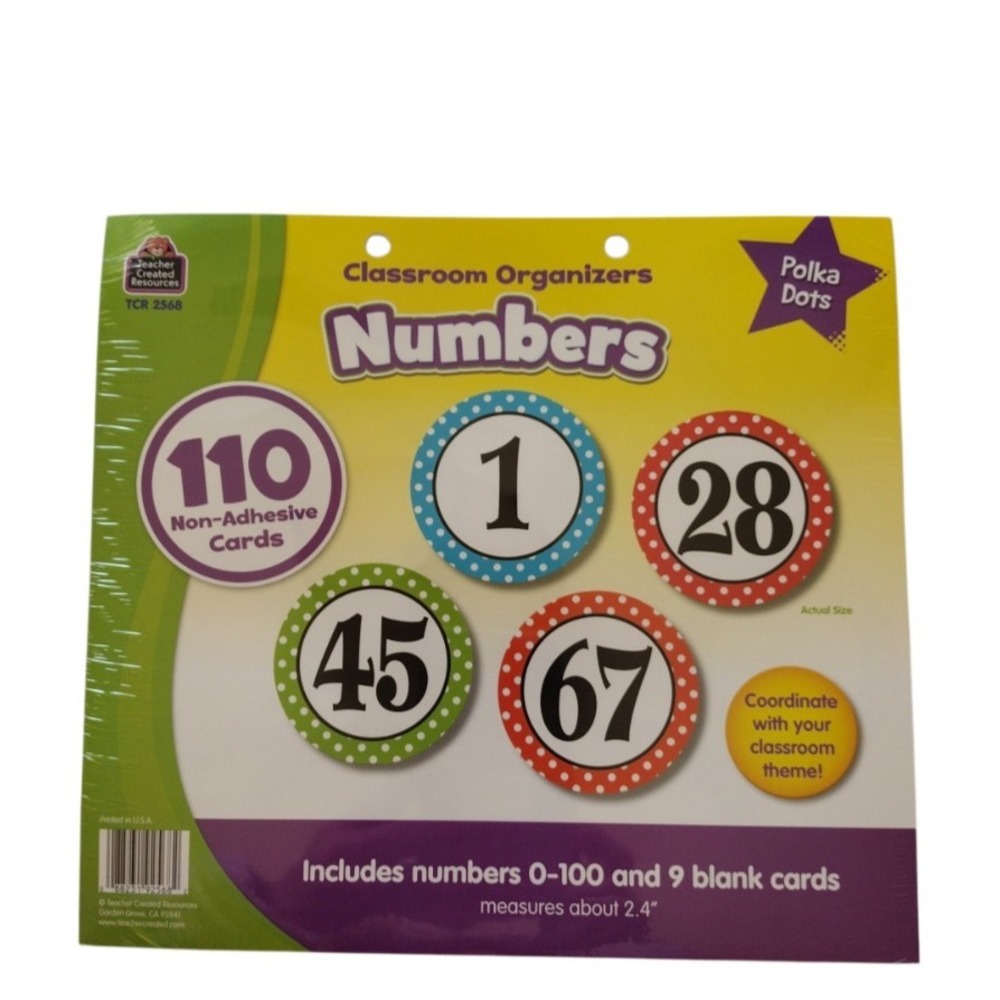 Teacher Created‎ Resources 110 Non Adhesive Cards Polka Dots Number